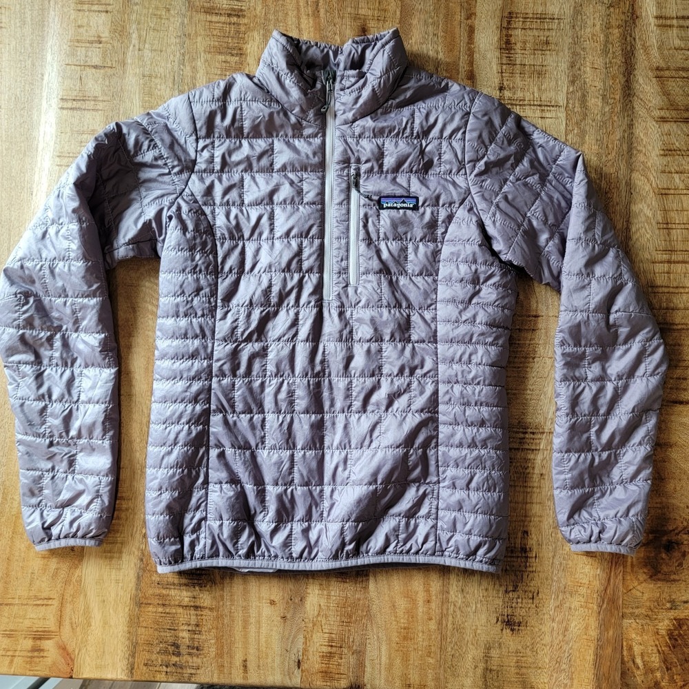 Patagonia Half Zip Nano Puff Women's Jacket Quilted Size Small Lavender EUC